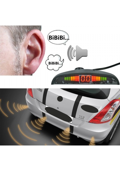 22mm Siyah Park Sensörü 4 Gözlü Dijital Led Ekranlı Universal Geri Vites Mesafe Göstergeli Uyarı Sistemli Tampon Pançlı Park Asistan Seti