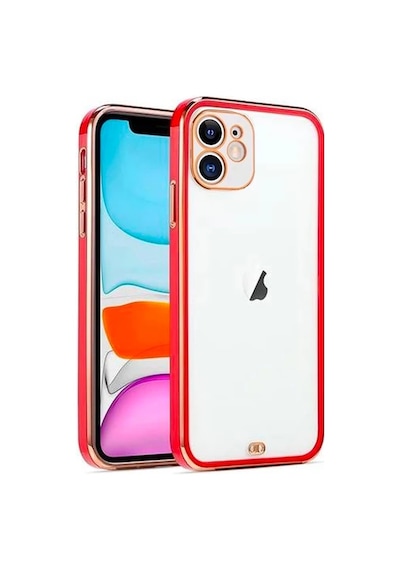iPhone Uyumlu 12 Mini 5.4inç Gold Çerçeve Kamera Korumalı Bumper Kılıf- 5775 Mh-hs6212-4665