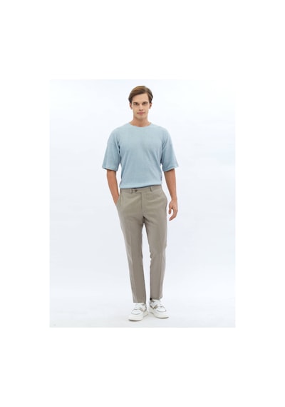 Kip Vizon Düz Dokuma Fitted Fit Klasik Pantolon 723910 Vizon
