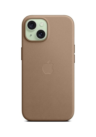 Apple Uyumlu iPhone 15 İçin Magsafe Mikro Dokuma Kılıf - Vizon Grisi