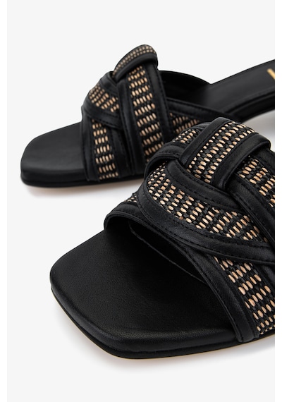 Valmenti Kadın Deri & Tekstil Siyah Deri Topuklu Terlik 1141 932 Bn Trlk Y26 Black Leather