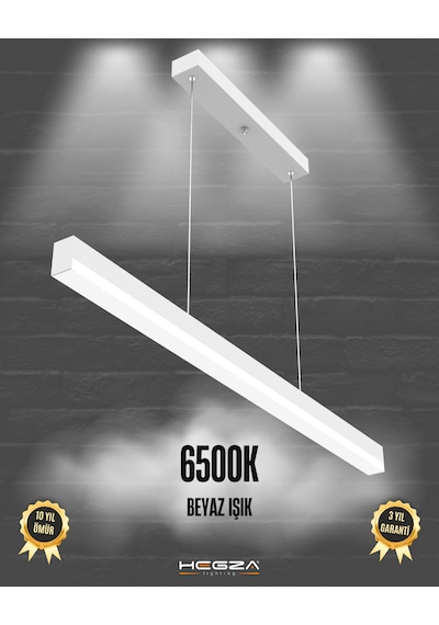 Magro 100cm Beyaz Kasa, Beyaz Işık Modern Sarkıt Led Avize Beyaz