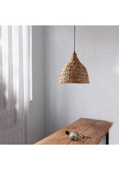 Diamond Model Tekli Rattan Bambu Tasarım İskandinav Bohem Avize