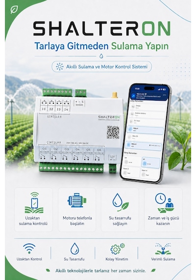 Shalteron - Mobil Uygulama İle Uzaktan Kontrol Ve Sulama Cihazı Gsm-4g