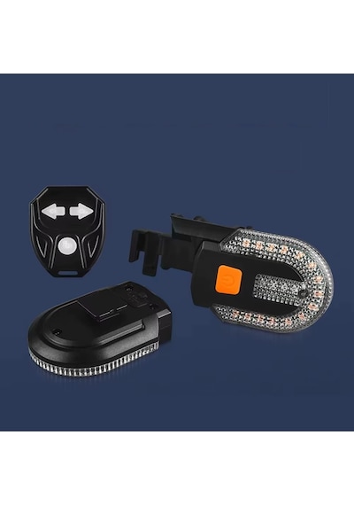 Schulzz Uzaktan Kumandalı Bisiklet Sinyal Lambası Led Sinyalli, Su Geçirmez, Usb Şarjlı, Alarm Sesli 5m Arka Lamba