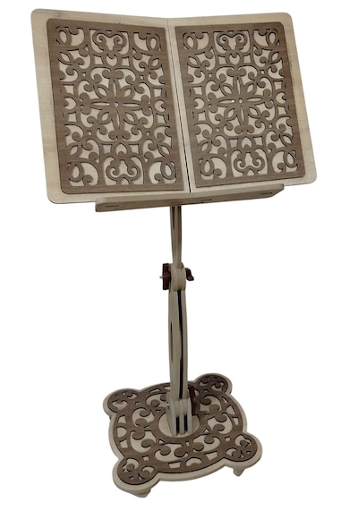 Kuran-ı Kerim Okuma Rahlesi Yükseklik Ayarlı Tam Boy 88 Cm Kitap Okuma Standı 44x31 Cm Kitap Yeri