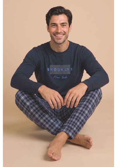 Wordex Falkom 5804 İnterlok Kışlık Kalın Kumaşlı Ekose Pijamalı Erkek Ev Pijama Takımı Lacivert Wordex Falkom 5804 İnterlok Kışlık Kalın Kumaşlı Ekose Pijamalı Erkek Ev Pijama Takımı Lacivert