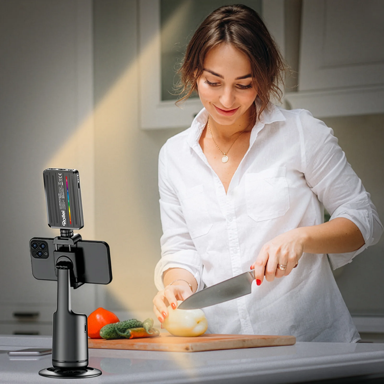 Rgb Led Telefon Selfie Işığı Şarjlı Mini Video Çekim Lambası 3000 Mah Canlı Yayın Işığı 2900-9000k Siyah Kırmızı