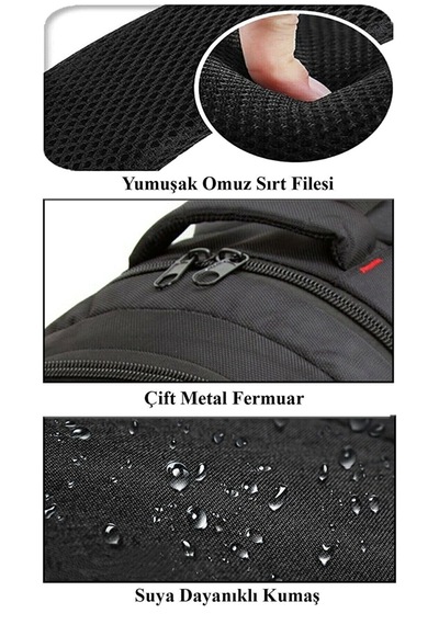 Newish Polo Erkek Okul Sırt Çantası-lost Siyah Beyaz