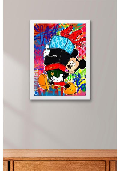 Mickey Mouse Çerçeveli Tablo - Print Money Serisi Poster Tablo