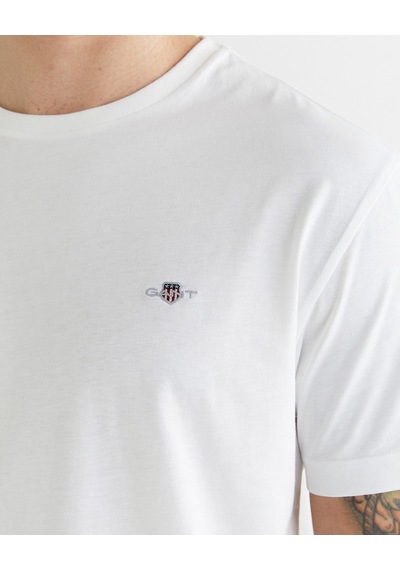 Gant Erkek Bisiklet Yaka Logolu T-shirt Beyaz