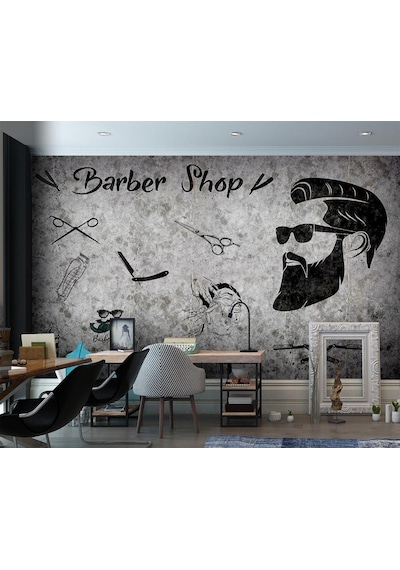 Berber Salonu Duvar Kağıdı (359605317)