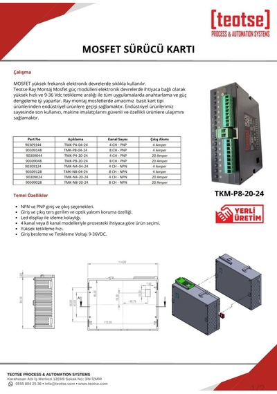 Tmk-p8-20-24 8ch-pnp 20 Amper Mosfet Driver