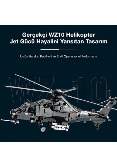 Reobrix 33033 Changhe Z-10 Helikopter Yaratıcı Yapı Blok Seti Building Blocks - 1169 Parça