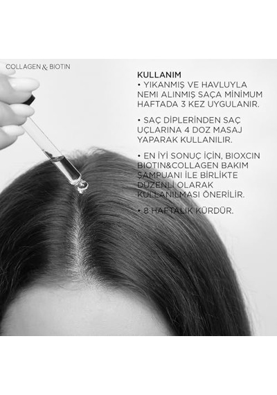 Bioxcin Collagen & Biotin Saç Serumu 100 Ml Saç Dökülmesine Karşı, Hacimlendirici, Hidrolize Kolajen, Biotin Ve Biocomplex B11 İçerikli