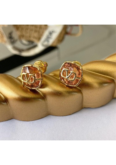Pembe Taşlı Gold Çelik Küpe Çok Renkli