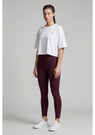 Woneagle Kadın Bordo Yüksek Bel Toparlayıcı Push Up Spor Tayt Bordo Bordo