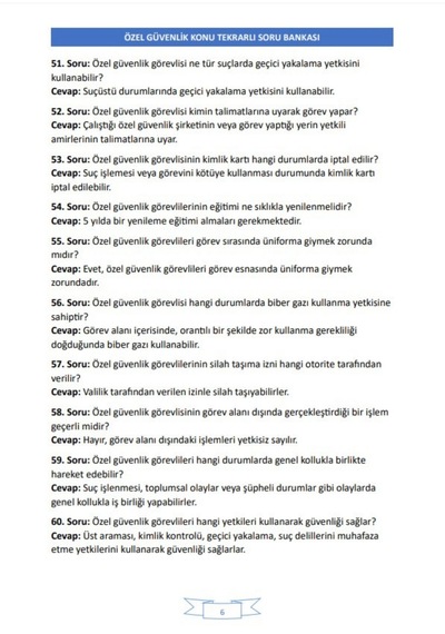 Özel Güvenlik Soru-cevap Kitabı 1000 Soru