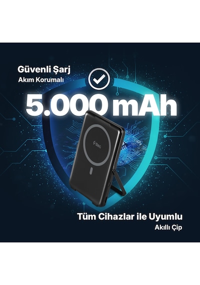 Ttec 2BB235S Recharger M 5.000 mAh Magsafe Uyumlu PD 20W Stantlı Kablosuz Taşınabilir Hızlı Şarj Aleti