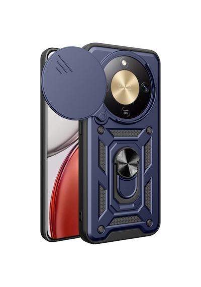 Teleplus Honor Magic 8 Lite Kılıf Magnetik Standlı Kamera Korumalı Slide Sürgülü Cover Kapak