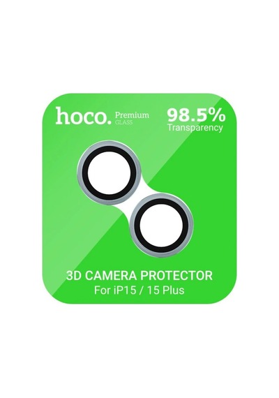 Hoco Crystal Clear iPhone Uyumlu 15-15 Plus Hd 3d Metal Çerçeveli Kamera Koruyucu Lens- 5775 Şeffaf