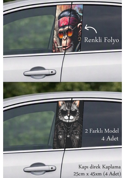 Aracınız İçin Şık Bir Tasarım Kapı Direk Folyo Sticker Etiket