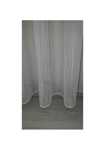 Keten Etekleri Kurşunlu 1-2,5 Normal Pileli 575 X 200 Cm Tül Perde Kırık Beyaz