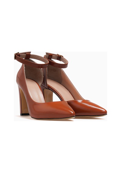 Yaşar Kaşlı Kadın Kalın Topuklu Stiletto Ayakkabı 26y Ykşk-7948 Taba