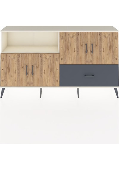 Arges Konsol 4 Raflı Tek Çekmeceli 4 Kapaklı 176x30x99 Aytaşı-çam Aytaşı-çam/antrasit Arges Konsol 4 Raflı Tek Çekmeceli 4 Kapaklı 176x30x99 Aytaşı-çam Aytaşı-çam/antrasit