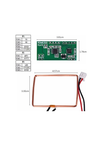 Rdm6300 125 Khz Rfıd Kart Okuyucu Kablosuz Manyetik Kart Okuyucu Em4100 Göstergeç Kimlik Stok