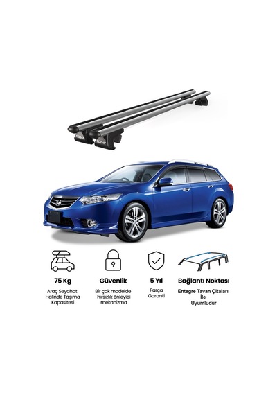 Venüs Honda Accord Tourer 2008-2013 Uyumlu Gri Ara Atkı Port Bagaj Tavan Barı
