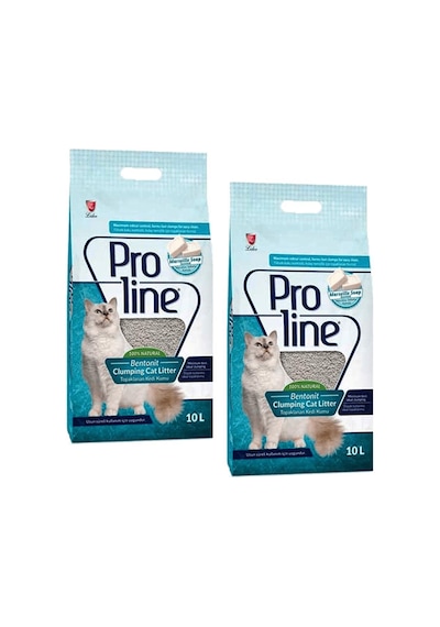 Pro Line Marsilya Sabun Kokulu İnce Topaklaşan Bentonit Kedi Kumu 2 x 10 L