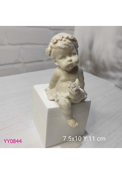 Yy0844 Ayağı Kelebekli Oturan Bebek Küp Dahil Değil Silikon Kalı