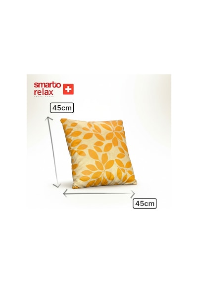 Smarto Relax Içi Dolgulu Kırlent 45x45 Cm Kare Salon & Berjer Kırlenti Beyaz - Sarı