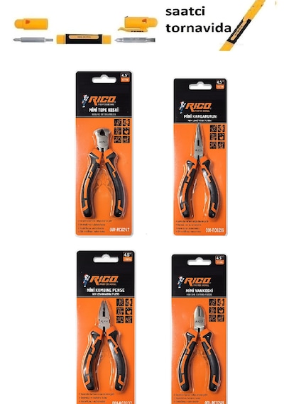 Rico Mini Pense Seti Kargaburun Yankeski Kerpeten 4 Parça 115mm