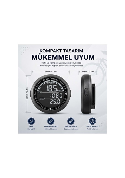 Triline Bisiklet Hız Ve Mesafe Ölçer Su Geçirmez Lcd Ekranlı Kablolu Km Bilgisayarı