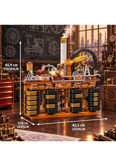 Mould King 10180 Buharlı Mekanik Küp Saat Yapım Seti 3.234 Parça