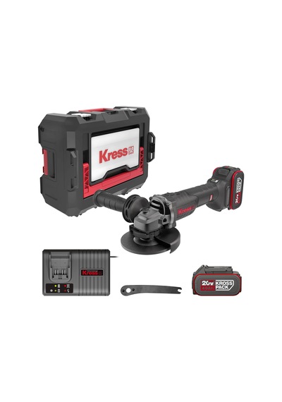 Kress Kuh10.2 20volt 4.0ah. Li-ion Çift Akülü 125mm Kömürsüz Profesyonel Şarjlı Devir Ayarlı Avuç Taşlama