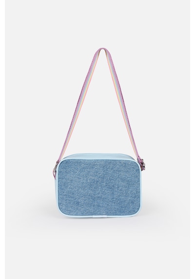İcone Bag Denim Nakışlı Kız Çocuk Omuz Çantası, Denim İşlemeli Kız Çocuk Çantası, Kot Çocuk Çanta Mavi