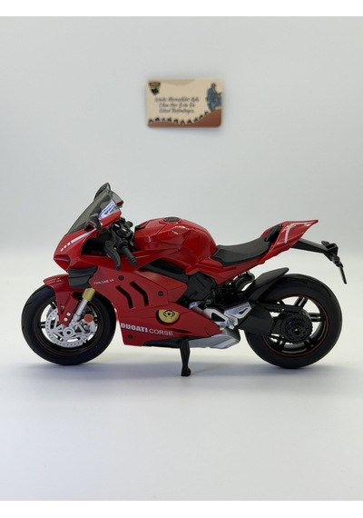Ducati Panigale V4 Corse 1:10 Ölçek Sesli Işıklı Alloy Model Motosiklet Kırmızı Diecast