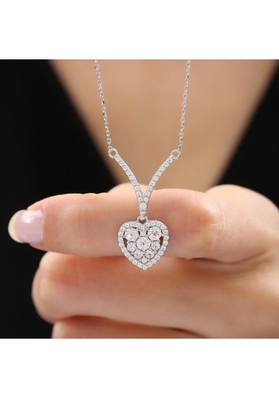 Mia Vento Pırlanta Montür Işıltılı Kalp Harmonisi Zarafet Mührü Gümüş Mini Set