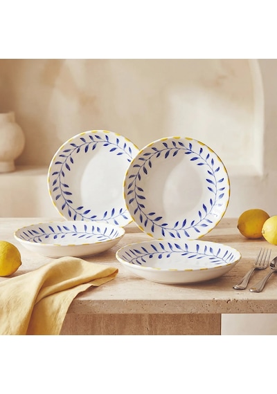 Güral Limon 20 Cm 4lü Porselen Çukur Tabak Seti Diğer