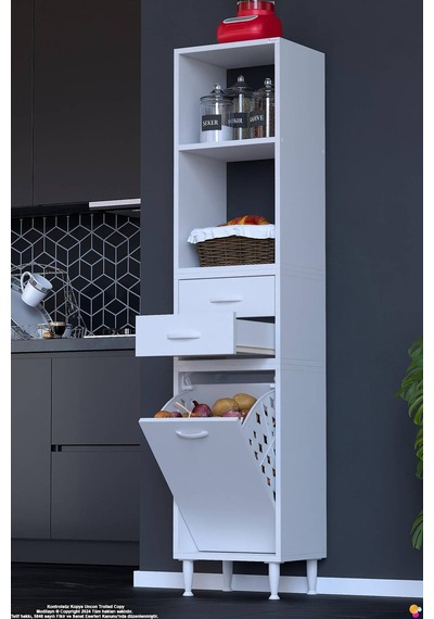 Saye 50 Cm 2 Çekmece Sepetli Kahve Köşesi Çok Amaçlı Dolap,bakliyat Organizer Banyo Dolabı 50x181x32 Beyaz Saye 50 Cm 2 Çekmece Sepetli Kahve Köşesi Çok Amaçlı Dolap,bakliyat Organizer Banyo Dolabı 50x181x32 Beyaz