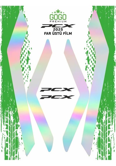 Honda Pcx 2025 Uyumlu Far Üstü Film Hologram Çok Renkli