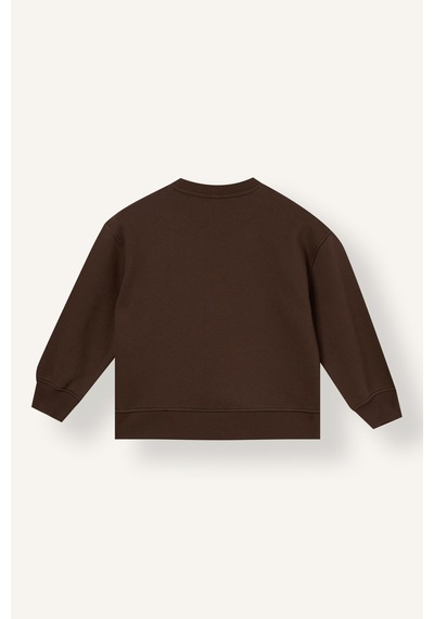 Defacto Oversıze Bisiklet Yaka Baskılı İçi Yumuşak Tüylü Kalın Sweatshirt Kumaşı Sweatshirt Kız Çocuk I9202a826wnbn539 Kahve-bn539