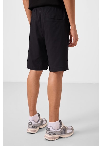 Tommylife Siyah Standart Fit Dokuma Hafif Esnek Chino Erkek Şort - 81293 Siyah