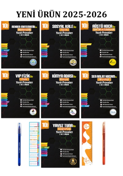 10. Sınıf Yazılı Provaları Seti Ve 2 Adet Tükenmez Kalem+sezgistore Ayraç Cetvel