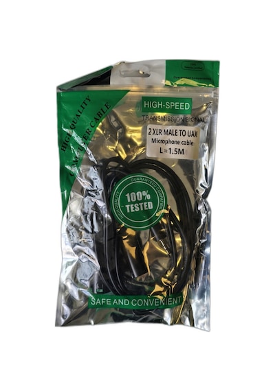 2 Xlr Erkek To 3.5mm Aux Mikser Amfi Mikrofon Ses Kablosu 1.5m Siyah