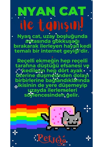 Petjoo 2.Nyan Cat Kırmızı-Yeşil Qr'lı Kedi Künyesi