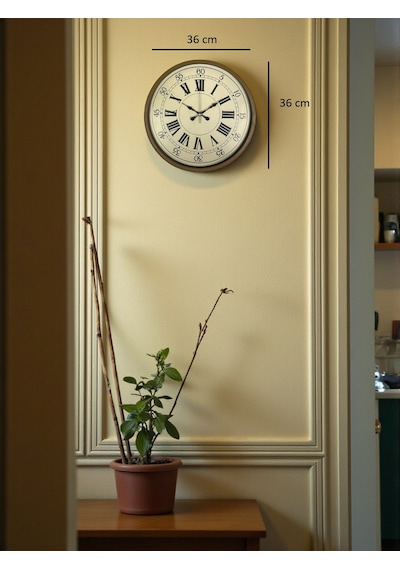 Zentime 36 Cm Kahverengi Dekoratif Duvar Saati çok Renkli